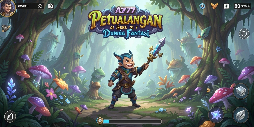 Screenshot gameplay A7777 menampilkan petualangan seru di dunia fantasi.
