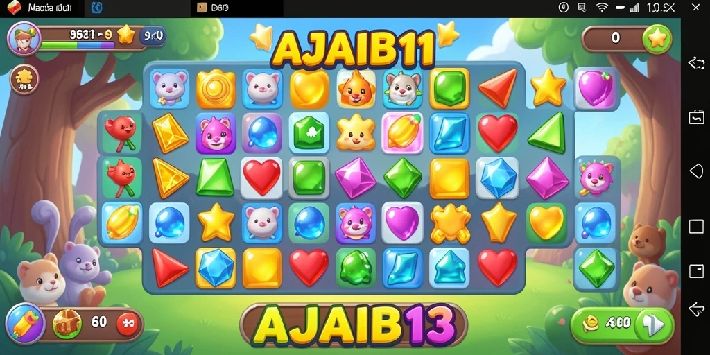 Tampilan gameplay seru di AJAIB11 dengan tantangan Match-3.