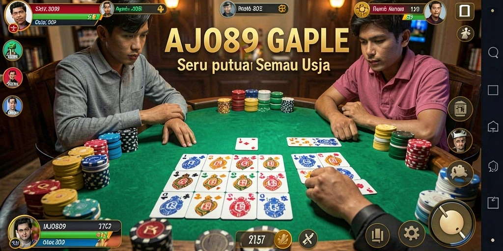 Tangkapan layar AJO89 menampilkan gameplay Gaple yang interaktif dan menyenangkan.