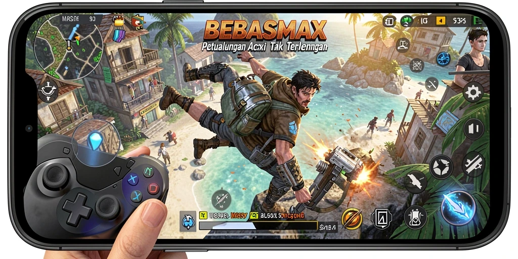 Tampilan gameplay menarik dari BEBASMAX dengan aksi menegangkan.