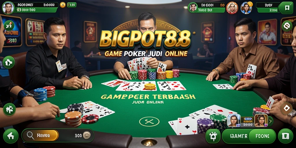Tampilan menarik dari gameplay Poker di BIGPOT88.
