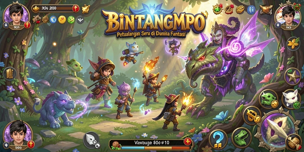 Tampilan gameplay seru BINTANGMPO dengan petualangan menantang.