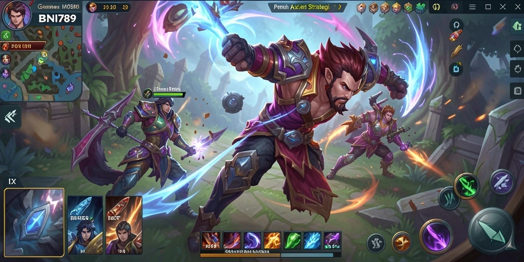 Tampilan gameplay menarik dari BNI789 di arena MOBA.
