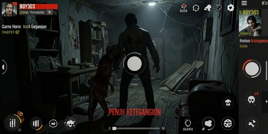 Screenshot dari gameplay menegangkan dalam BOY303.
