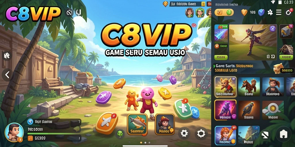 Screenshot C8VIP menampilkan gameplay yang menarik dan penuh warna.