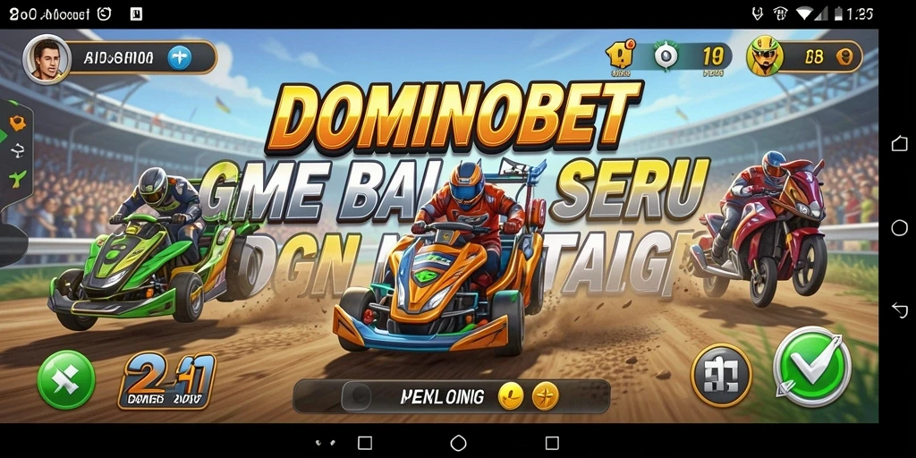 Tampilan gameplay balapan yang mendebarkan di DOMINOBET.