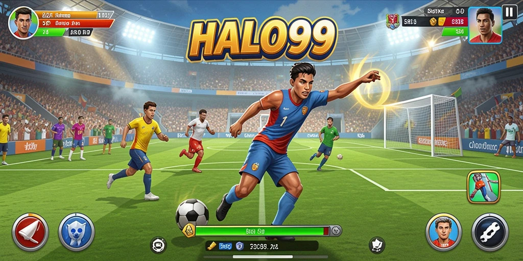 Tampilan gameplay HALO99 dengan aksi olahraga seru.