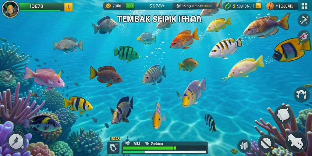 Tampilan gameplay <strong>ID678</strong> yang menampilkan keseruan menembak ikan.
