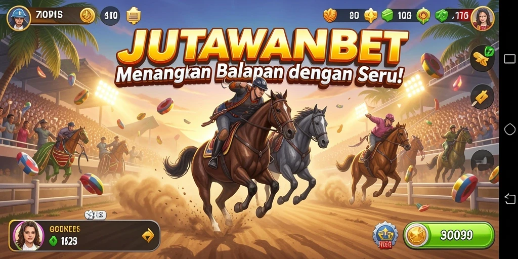 Screenshot utama JUTAWANBET menampilkan aksi balapan intens dengan mobil cepat.