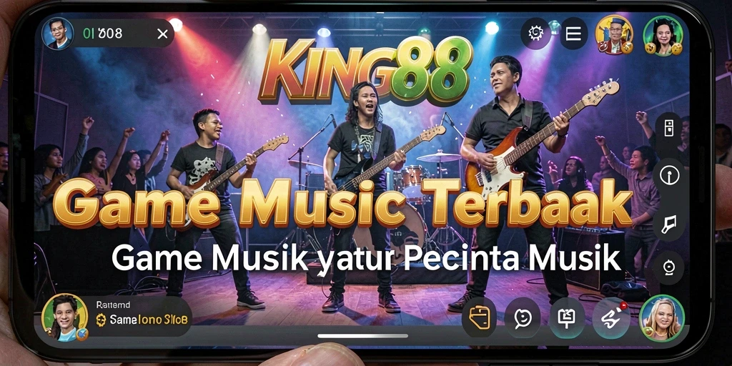 Tampilan gameplay KING88 menunjukkan keseruan bermain musik dengan grafis menarik.