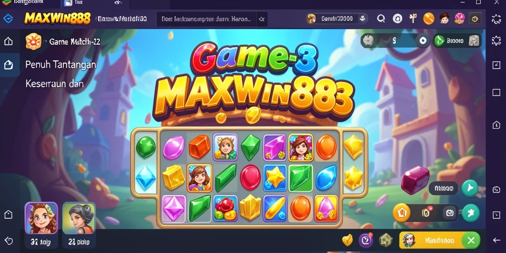 Screenshot gameplay MAXWIN88 menampilkan kombinasi permata yang menakjubkan.
