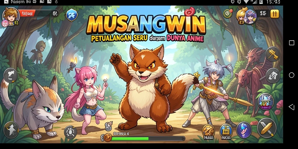 Screenshot menunjukkan aksi pertarungan seru dalam game Anime.