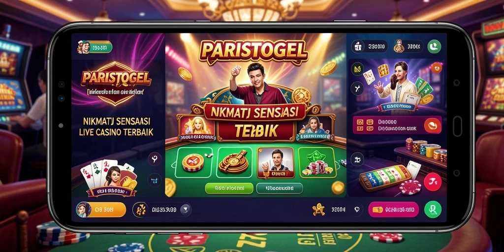 Screenshot gameplay PARISTOGEL menampilkan dealer langsung dan interaksi permainan yang seru.