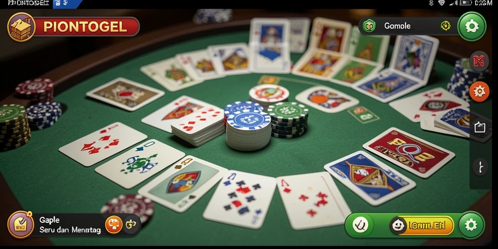 Screenshot PIONTOGEL yang menampilkan gameplay Gaple yang menarik.