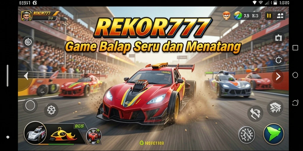 Gameplay balapan menegangkan di REKOR777.