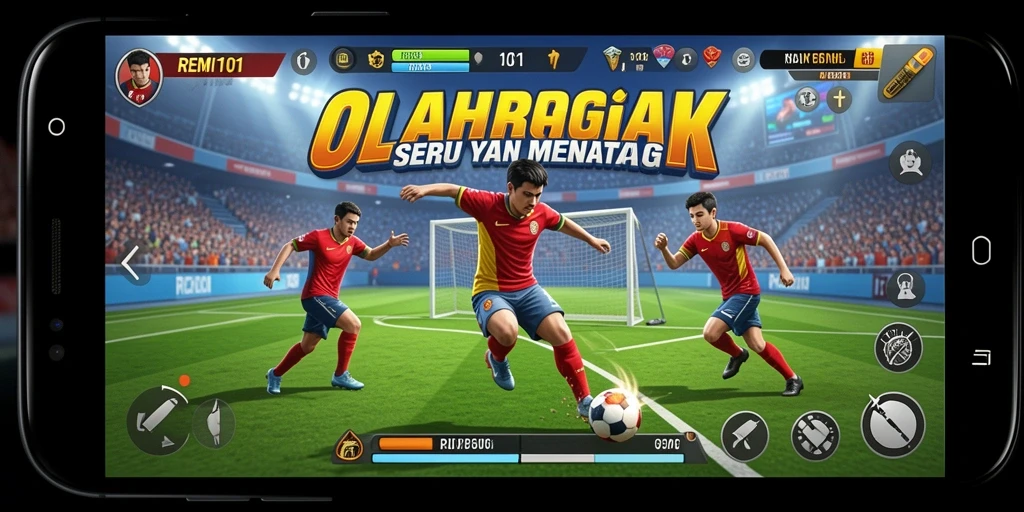 Tampilan gameplay seru dalam REMI101 menampilkan aksi olahraga yang mendebarkan.