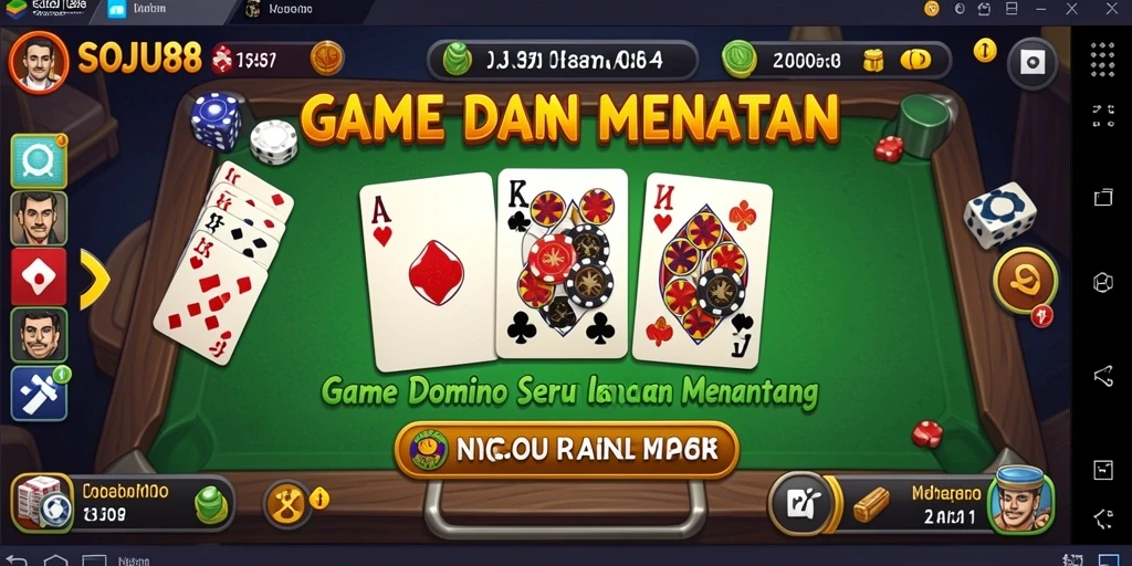 Tampilan gameplay domino yang seru dan interaktif di SOJU88.