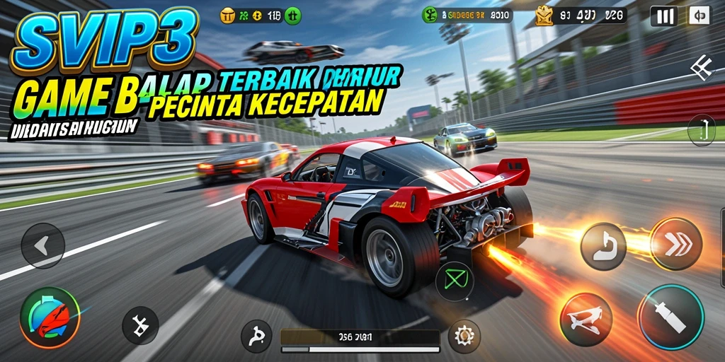 Tampilan gameplay <strong>SVIP3</strong> yang seru dan balap yang mendebarkan.