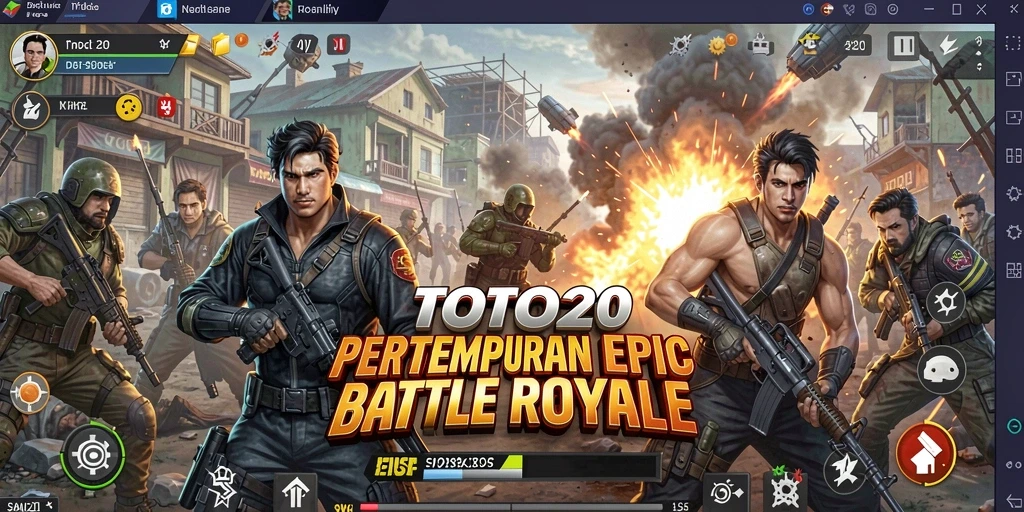 Menampilkan aksi seru dalam pertempuran Battle Royale TOTO20.
