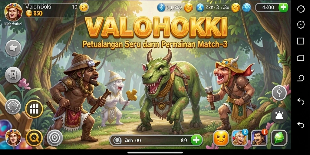 Screenshot gameplay menunjukkan suasana seru permainan Match-3.