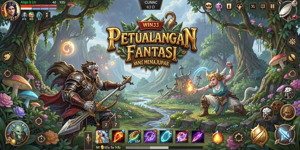 Tangkapan layar utama menunjukkan pertempuran epik dalam gameplay RPG yang mendebarkan.